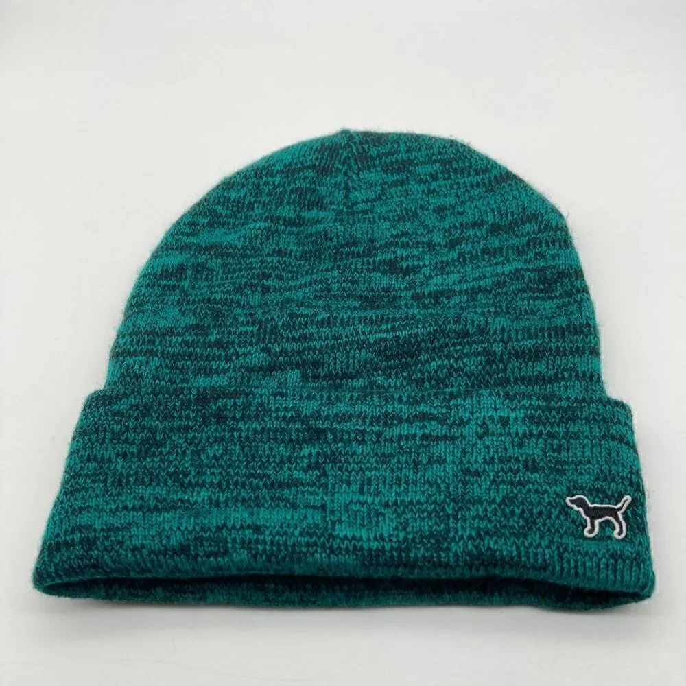Pink Victoria Secret Women’s Green Beanie One Size Like New